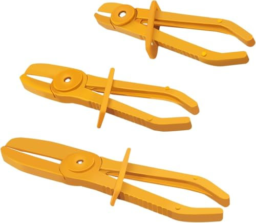 Pinces à Clamper les Durites,Pince a Collier Durite,Jeu de Pinces pour Durites,Outil de Serrage pour Tuyaux Flexibles pour Serrage des Flexibles de Refroidissement et de Carburant (Jaune)
