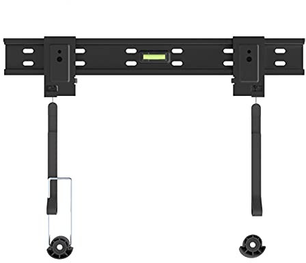 DRFGNF Support TV Support Mural Fixe pour téléviseur à Profil Bas Support TV avec Cordon de Serrage et Verrouillage à Pression, Niveau à Bulle intégré Support TV Universel 32-60, Peut Supporter j
