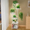 Homsorout Soporte para Plantas con Lámpara de Cultivo - 6 Niveles Esquinero Estanteria Plantas de Metal, 139cm Soporte Macetas Interior, Madera Estantería para Flores para Salón, Jardín, Patio(Blanco)