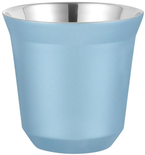 MAGICLULU Mug Café Isotherme 80ml en Acier Inoxydable Bleu Double Paroi | Léger, Robuste et Portable, Usage Intérieur, Format Espresso, Tasse à Café Compacte