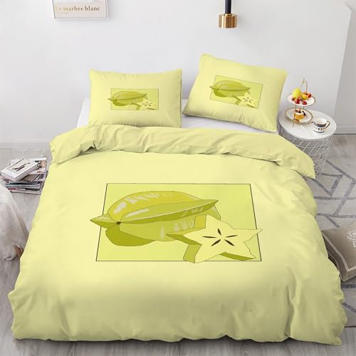 YZQGLHP Karambole Bettwäsche 220x240 Gelb, Wendebettwäsche & Zimmer Deko, Weiche Microfaser Bettbezug Set 2 Teilig, 2 Kissenbezug 80x80, mit Reißverschluss