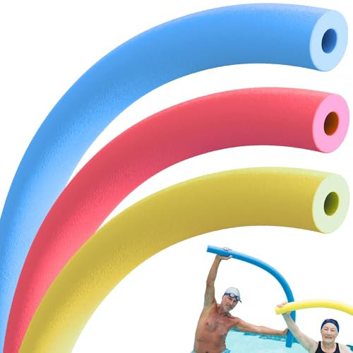 PLAYZOCO Churro de Piscina, Churro natación, Fideos Acuaticos, Fideo Espuma para Nadar, Flexible Apto para niños y Adultos, Flotadores para Piscina, 6 cm diámetro x 150 cm Largo, Multic, 3 Unidades
