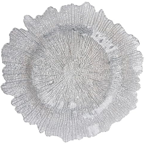 CONGARTENO Vassoio Decorativo Con Texture Fiocco Di Piatto Snack Multifunzionale Per Frutta e Decorazione Casa Argento