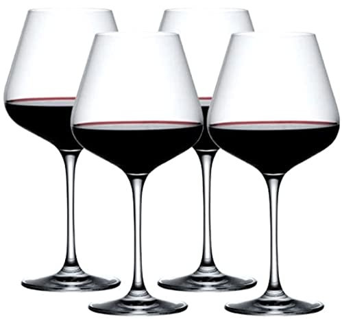 HPTHLY Kelchglas-Set Für Den Täglichen Gebrauch, 600 Ml/20,2 Oz, Glaswaren, Langlebig, Exquisiter Weinbecher, Feine Rotweingläser, Geeignet Für Die Einweihungsparty,Red