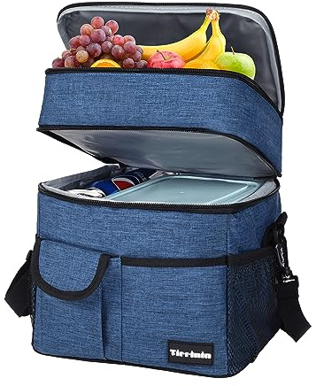Kato Tirrinia 20L Groß Kühltasche Isoliertasche, Faltbar Picknickkorb Kühlbox mit Flaschentasche 2 Flaschen & Bier Flaschenöffner, Kühlkorb Thermo Tasche für Camping BBQ Strand Auto Einkaufen