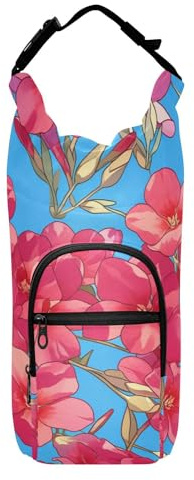 FRODOTGV Glowing Red Phlox Flowers Water Bottle Holder for Walking Space-Saving Water Carrier for Walking Water Bottle Carry Bag for Hiking Fits 20/24/32/40 oz Bottles