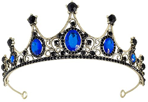 FRCOLOR Corona Strass per Bambina Cerchietto Corona da Sposa Copricapo Decorativo per Matrimonio Festa Compleanno Realizzato in Metallo e Cristalli