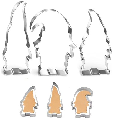 3 Stück Wichtel Weihnachtsmann Plätzchen Ausstecher Halloween Ausstechformen Set,Backformen Halloween,Lebkuchenmann Kekse Wichtelzubehör,Brotausstecher für Kinder,Oster Keksausstecher