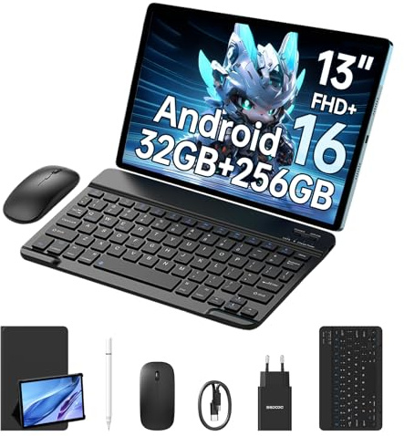 DOOGEE U13 VIP Android 16 Tablet 13 Zoll mit Tastatur/Stift/Maus, 32GB+256GB/2TB Gaming Tablets, 11000mAh Vier Lautsprecher Tablet,13MP+5MP, Octa-Core, 2.4G+5G WLAN/Bluetooth 5.0/3.5mm Jack/Face ID