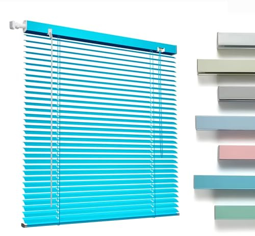 Mini tenda oscurante senza fili, senza fili, in alluminio, per finestre, dimensioni 25,4 cm, 193 cm, ideale per casa, ufficio, soggiorno, blu scuro