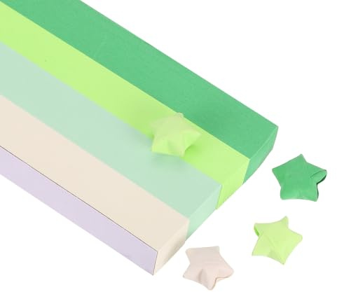 PATIKIL 1080 Sheets Origami Star Paper Strips, Green Paper Star Strips for Decoration DIY Hand Art Crafts, 8.6x1/2 Inch