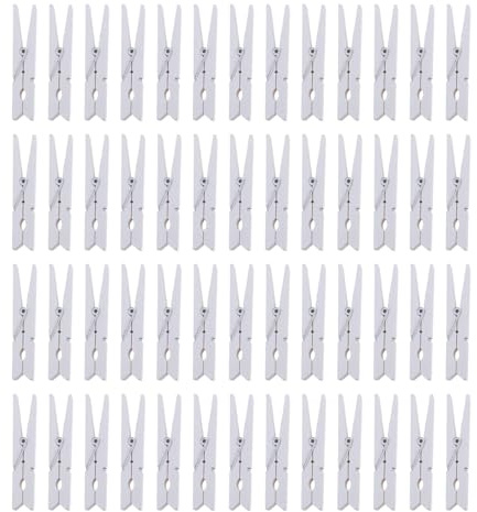 LOORGVEL 100pezzi Pz Mollette Legno Piccole per Bucato Mini Mollette per Foto Artigianali per Scrapbooking Esposizione Vestiti Bianco Decorative per Chiusura Sicure