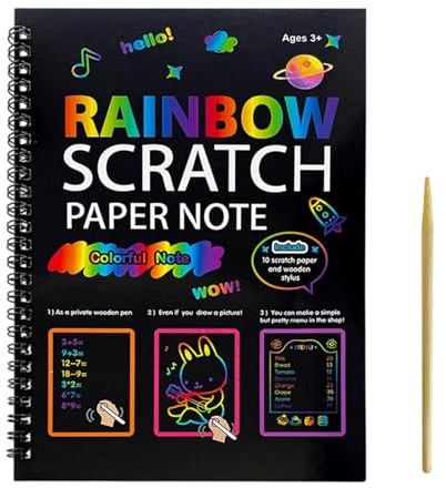 Kratzpapier – Set aus Bastelheften mit Arc-en-en-Design, künstlerisches Zeichenbuch zum Kratzen, buntes Schreibwaren für DIY-Malbücher | Kreatives Design für die Schule