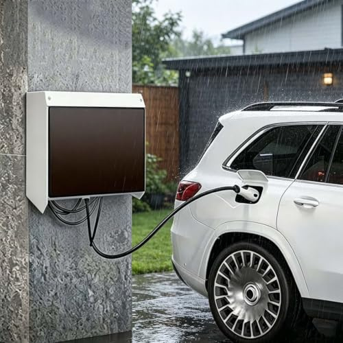 Utomhus EV laddare skyddskåpa ，Väderbeständig Elbil Laddstation Skyddande Tak ，Laddstolpe Tak Väderbeständig Sköld， Väggmonterad Laddbox Skyddskåpa För Åtkomstkontroll