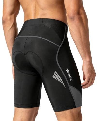 Santic Radlerhose Herren Kurz mit Sitzpolster Radhose Herren Kurz Fahrradhose Herren Gepolstert Radshorts Herren mit Polster - Genting