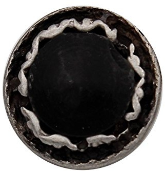 6 Stück, bezaubernde Metall Knöpfe, silber antik, geschwärzt, Metallknöpfe mit Kunststoff Einlage in schwarz, Trachtenknöpfe, Dirndl, 16mm
