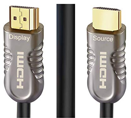 IBRA Cavo HDMI ad alta velocità 50M Fibra ottica Cavo HDMI ad alta velocità v2.0 18 Gbps Supporto HDMI 4K @ 60Hz / 4: 4: 4 / 3D / 4K HDR HDCP 2.2 per HDTV, TV Roku, Xbox One X, Home Theater,PS4,PS3.