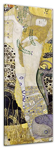 Bilderdepot24 Bild auf Leinwand | Gustav Klimt Wasserschlangen I (1904-07) in 40x120 cm als Wandbild | Wand-deko Dekoration Wohnung alte Meister | 180950-40x120