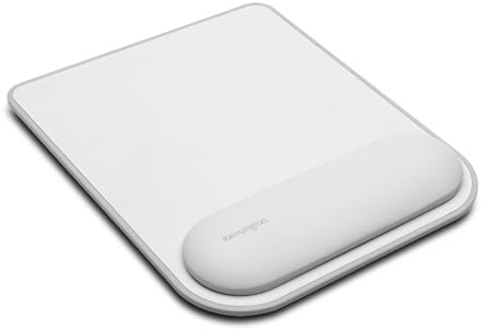 Kensington K50437EU ErgoSoft Mauspad mit Handgelenkauflage, grau - Gel-gepolsterte rutschfeste Mausmatte, Ausgerichtete Handgelenksunterstützung, Sicher und komfortabel