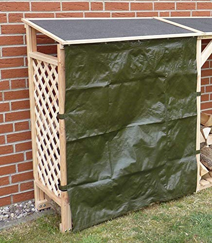 Beauty.Scouts Outdoor Dino Collection Kaminholzregal Renate, Natur, 119,5 x 68 x 148cm, Holzregal, Gartenregal, Holzaufbewahrung, Garten, Kaminholzlager, Holzlager, Holzregal