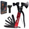 Herramienta Multiuso 18en1 Giriaitus Hacha Multiherramienta Kit Supervivencia Regalos Originales para Hombre Para Senderismo, Caza (Rojo)