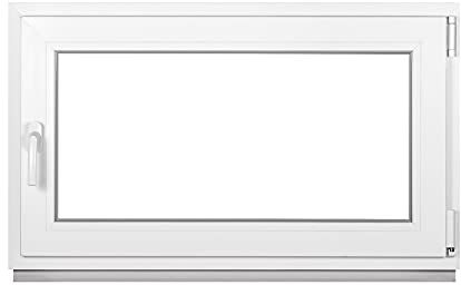 Framex Premium Kellerfenster - Kunststofffenster Weiß BxH 900 x 500 mm - Garagenfenster/Gartenhaus Fenster BxH 90 x 50 cm 2-fach Verglast - Din Rechts-Funktion Dreh Kipp Fenster-Alle Größen