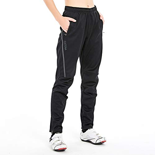 CATENA Fahrradhose Winter Damen Wasserabweisend Softshellhose Wanderhose Winddicht Outdoorhose Fleece Warm Thermohose Skihose Trekkinghose