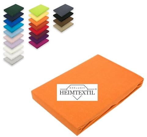 EXKLUSIV HEIMTEXTIL Jersey Spannbettlaken Premium Marke 90-100 x 200 cm 100% Baumwolle Öko - Tex Zertifiziert, Markenqualität, Matratzenhöhe bis 25 cm, Terrakotta