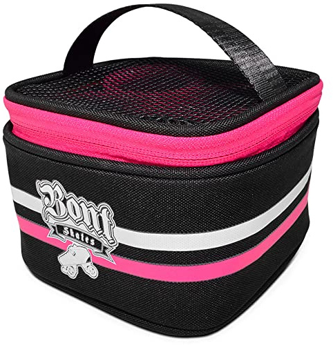 Bont Quad Skate Wheel Bag, Black/Pink, Holds 8 Wheels