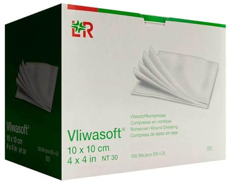VLIWASOFT Vlieskompressen unsteril 10x10 cm 4l. 100 St