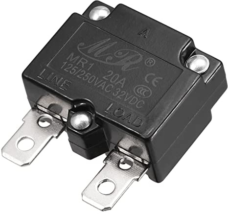 sourcing map Circuito Protezione di sovraccarico 20A AC125/250V DC32V Automatico Reset Termico Interruttore