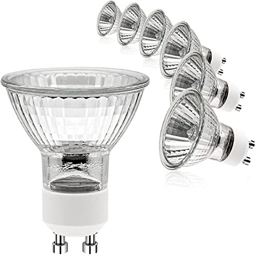 ETUOLMP Halogen Light Bulbs 2 Pin, 6 Pack GU10 Bulb 35W 230V, GU10 Dimmable Warm White for Wax Warmer, Spot, Track Light, Candle Warmer