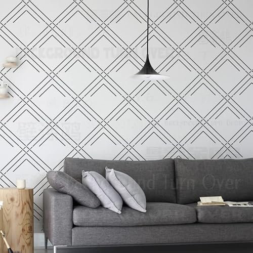 70cm Fine Line Art Linear Geometric Schablone Für Wände Große Schablonen Vorlage Wiederverwendbare Fliesen Vorlagen Malerei Farbe Große Nische Wand Zu Mandala Holz Mandalas Möbel Muster