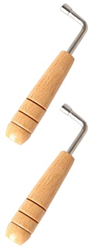 Vaguelly Professionelles Stimmwerkzeug für Lyra Harfen aus Edelstahl und Holzgriff 2 Stück Stimmschlüssel zum Zuverlässigen Stimmen von Leierharfen