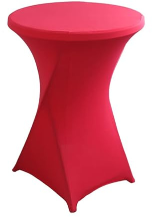 Stretch Stehtisch Hussen Spandex Stehtischhussen (Fuchsie, 1er Ø 80-85 cm) | Bartische Hochzeit Erstärkung im Fußbereich Rund Tischdecke für Bistrotisch Cocktail-Party