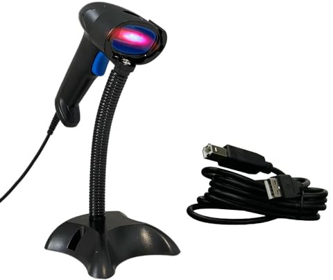 Kabelgebunder QR 1D/2D-Barcode Scanner HD10D HDWR mit Ständer, LCD-Lesegerät, mehrdimensionaler Codeleser und Lesegerät, USB-Ladekabel, USB-Empfänge, Strichcode Scanner