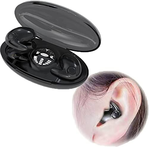 Yajimsa Écouteurs Bluetooth V5.3 sans fil intra-auriculaires, écouteurs invisibles avec bruit, IPX5 imperméables, noir