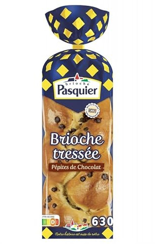 PASQUIER - Brioche Aux Pépites De Chocolat - Savourez chaque bouchée de cette délicieuse brioche moelleuse - 630g de plaisir sucré. - Lot De 4 - Vendu Par Lot