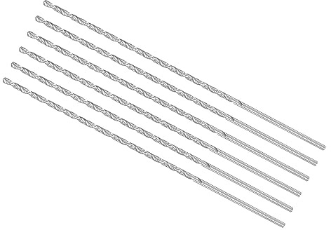 CoCud 6Stk Extra Lange Spiralbohrer 3.2mm Bohrer Bit Durchmesser Drehbohrer | Schnellarbeitsstahl, 200mm Gesamt Länge, Für Gehärtetes Metall Holzarbeiten Plastik Aluminium