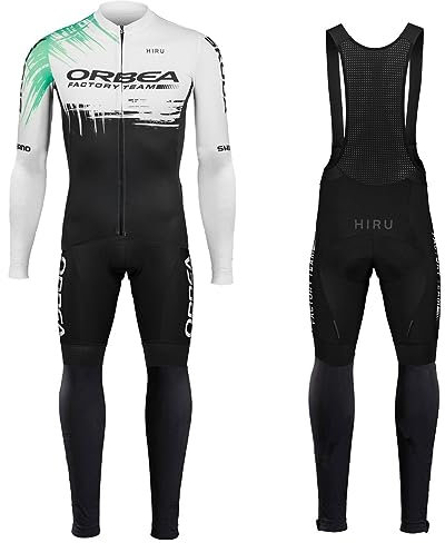 louizumify Tuta da ciclismo a maniche lunghe da uomo con 3 tasche - traspirante, tuta primaverile e autunnale