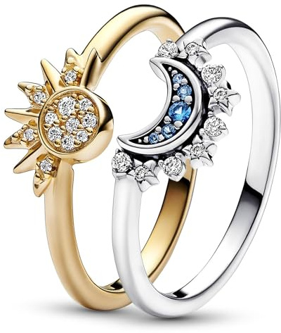 PANDORA Ring-Set Himmlisch Funkelnd Sonne und Mond 15855