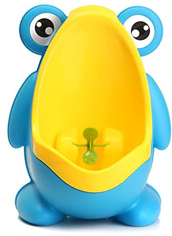 Frog Boy Urinal, Children Toilet Potty Training, Kids Pee Trainer, Rotating Windmill Aiming Target, Adjustable Height, Easy to Clean, Washable (Blue)