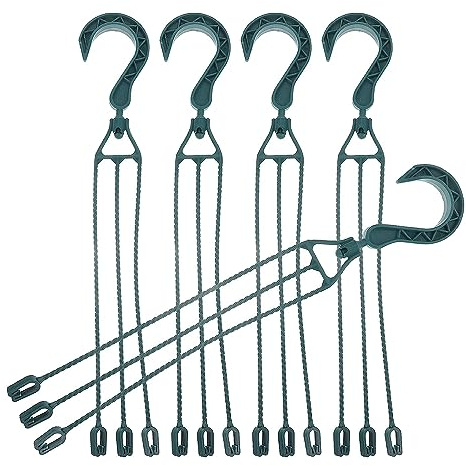 Knadgbft 5 PCS Plastic Hanging Chains For Planters 360°Rotatable Hanging Basket Hooks (Green)