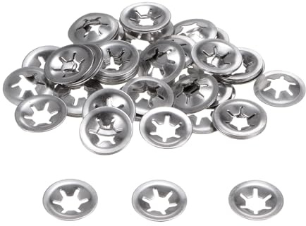 sourcing map Lot de 60 rondelles de verrouillage à dents internes M6 - Clips de retenue à vitesse rapide - Écrous poussoirs Starlock en acier inoxydable 304