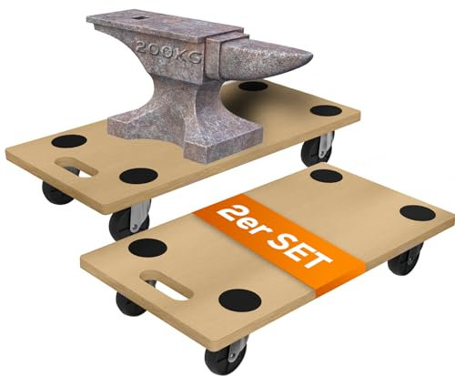 Tronitechnik® Rollbrett TT-RB 02 Set (2 Stück) Transportroller rutschfest je 200 kg Tragfähigkeit,Möbel Transporthilfe für Umzug | Transport Rollbrett für Umzug & Werkstätten - Rollbretter Transport