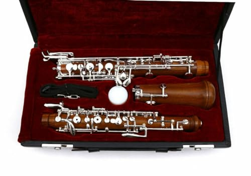 YoungMonic Professionelle C-Tasten-Oboe, Palisander, Gabel-F-Resonanzschlüssel, linke F-Taste, 3. Oktave, versilbert (C-Schlüssel)
