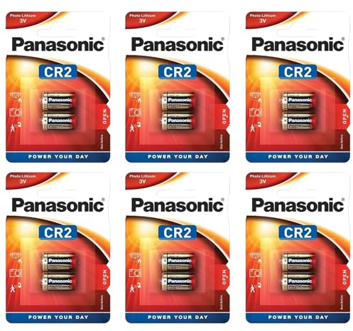 PANASONIC Pack of 6 Blister Packs of 2 CR2 Lithium Photo Batteries – 3V