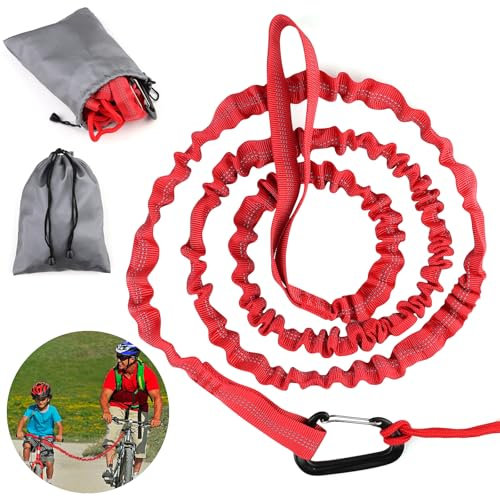 Abschleppseil Fahrrad Kinder, 3 Meter Eltern Kind Zugseil Fahrrad Abschleppseil, Fahrrad-Abschleppgurt Elastisch, Mountainbike Abschleppseil Traktionsseil, Tragfähigkeit 500 lbs