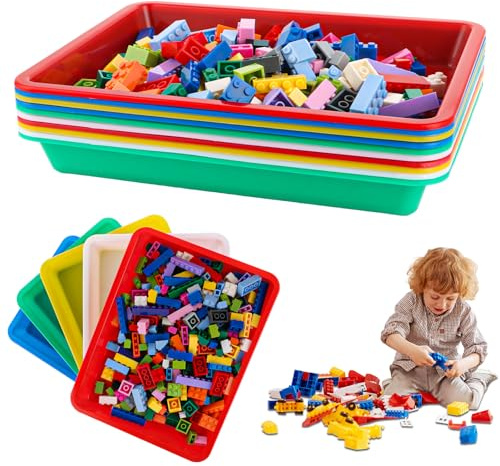 MIVIDE 20 stycken konstgjorda tabletter av plast 28 x 21 x 3 cm, bricka serveringsbricka rektangulär, plastbricka serveringsbrickor för hantverk, skola, hem (5 färger)