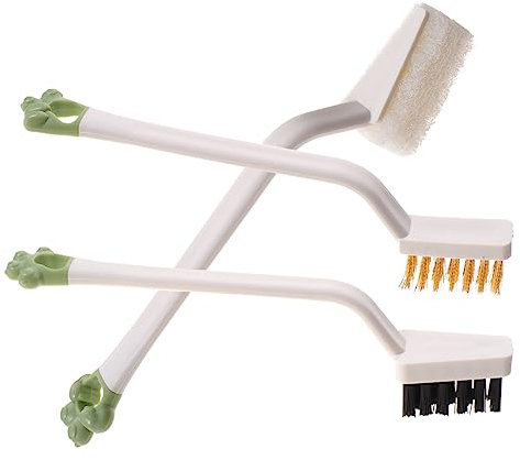 FOYTOKI 3pcs Multifunction Cleaning Brush Set for Kitchen Ventilator and Stovetop with Handle Design, Reusable Detail Brushes Suitable for Kitchen Cleaning Tasks